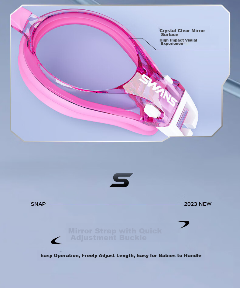 SWANS Children's Swimming Goggles, High-Definition Anti-Fog Waterproof, for Boys And Girls, Youth Professional Training Swim Glasses with Cap Set, Blue 10