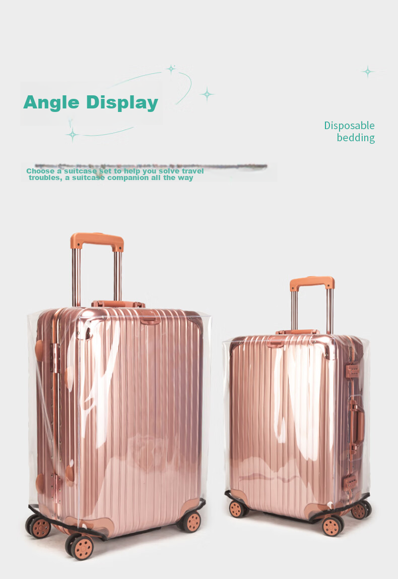 Siwangongli Luggage Protective Cover, Suitcase Handle Cover, Wear-Resistant Outer Case, Transparent Protective Cover, Dust Cover SW2025 12