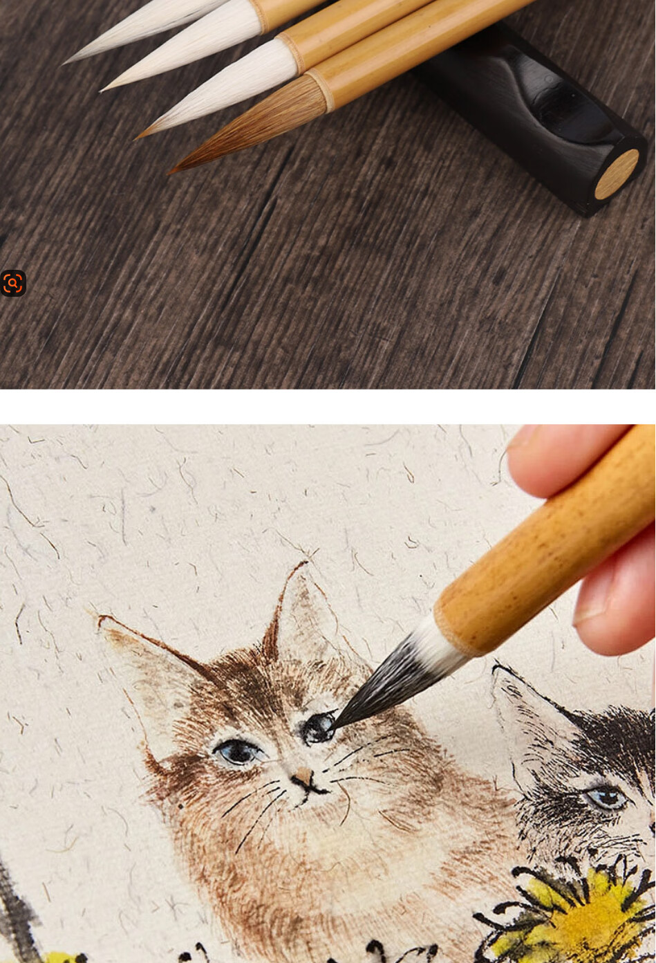 Luxueji 3-Piece Calligraphy Brush Set, Mixed Hair for Beginners, Four Treasures of The Study, Large And Small Regular Script, Clerical Script, Chinese Painting, for Elementary School Students, Children, Toddlers, Adults 6