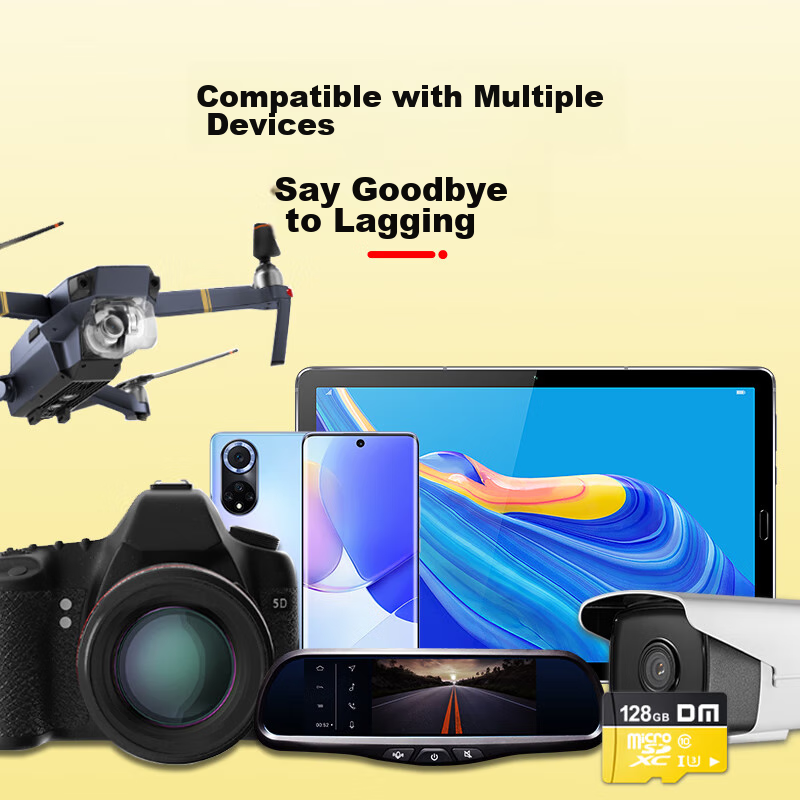Карта памяти DM Daimai 128GB TF (MicroSD), желтая, C10, высокоскоростная карта памяти для мобильных телефонов, видеорегистраторов и камер видеонаблюдения
