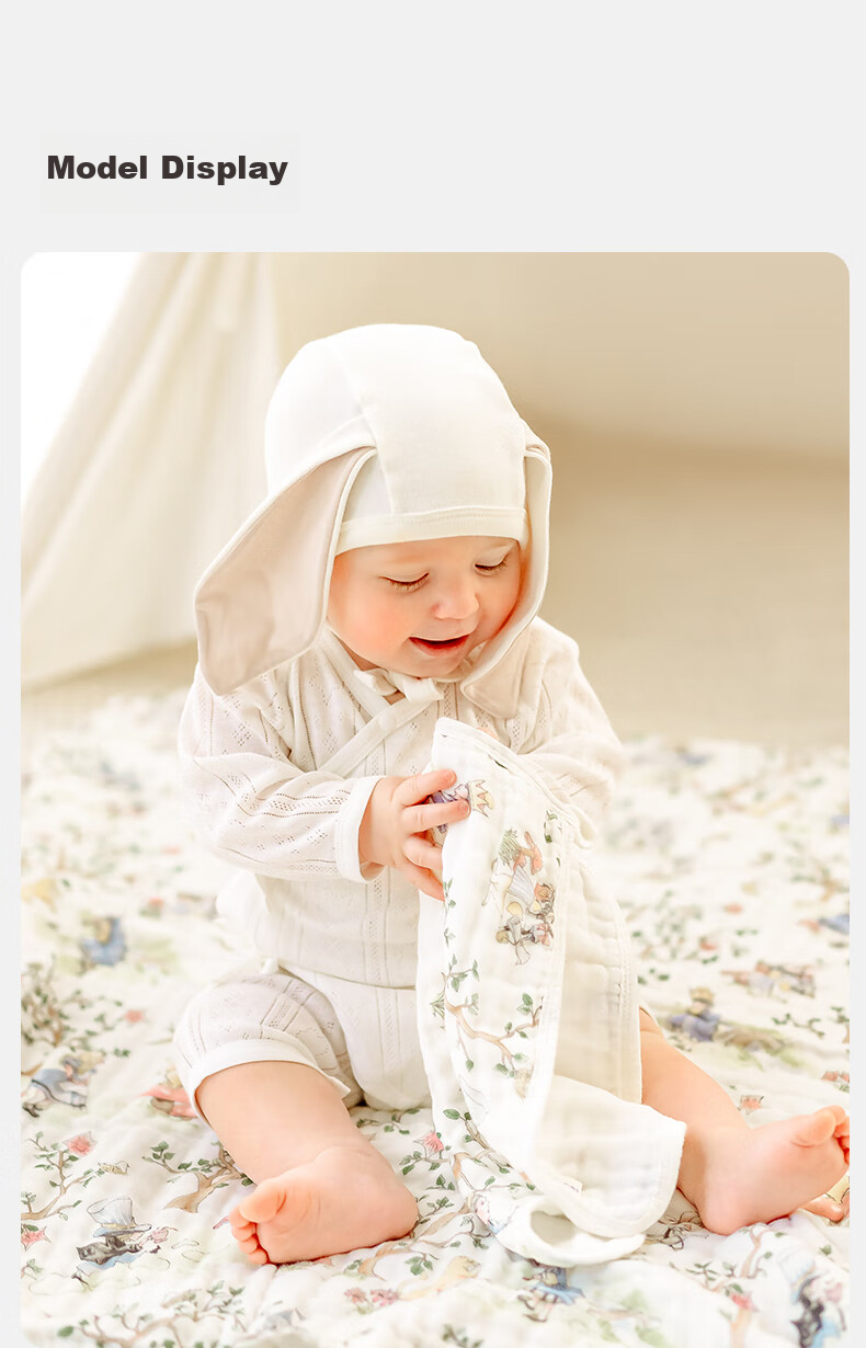 EMXEE Baby Drool Bib, Newborn Pure Cotton Soft Gauze Square Towel, Ultra-Soft Baby Face Towel, Children's Towel, 4-Pack 24