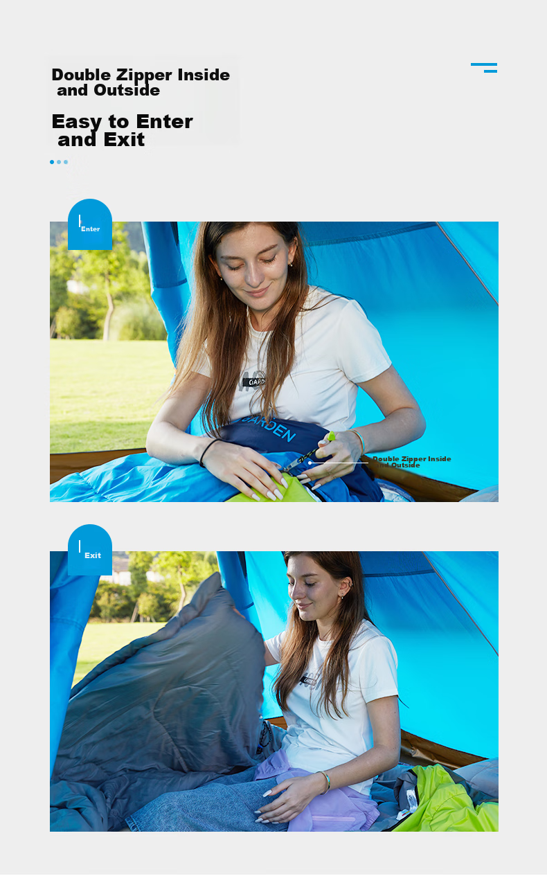 MOBIGARDEN Sleeping Bag, Outdoor Camping Splicing Single Warm Sleeping Bag Xiangyun 1.8 EX19562005, Light Sand Color/Left 7