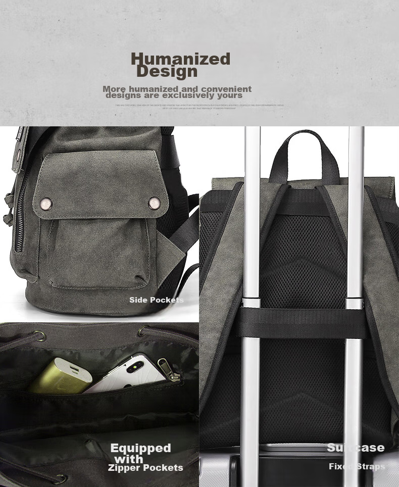 Teemzone Fashion Water-Resistant Backpack for Men, Large Capacity Laptop Bag, Trendy Schoolbag, Birthday Gift 8