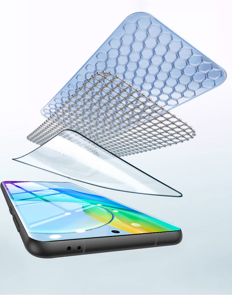 Baosou [Damage Compensation] Tempered Glass Screen Protector for vivo Y78+ Full Coverage Curved HD Anti-Scratch Anti-Fingerprint Film 3