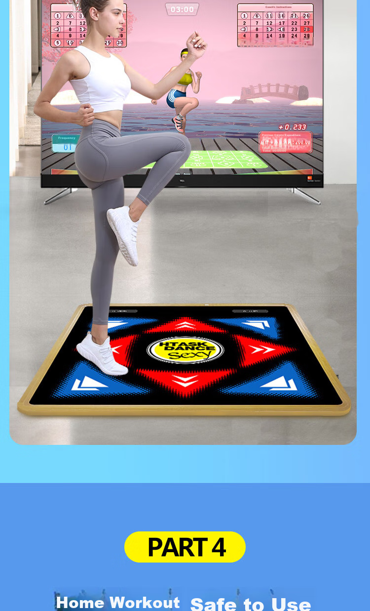 HongTai Home Dance Machine, Wireless Dance Mat with Projector for Computer And TV, Smart AI Motion Capture 23