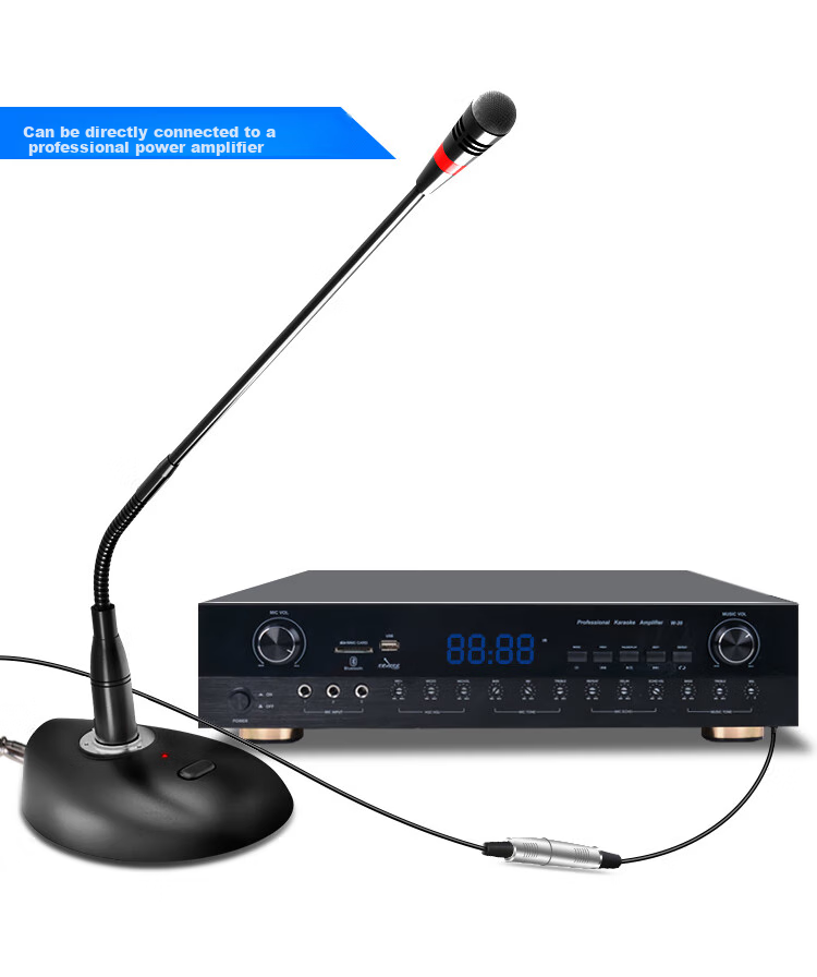 SAST Conference Room Audio Equipment, Professional Wired Condenser Microphone, Broadcast Desktop Stand, Neck-Style Training Computer Mixer, 48V Power Supply, Single Neck-Type Microphone H3 3