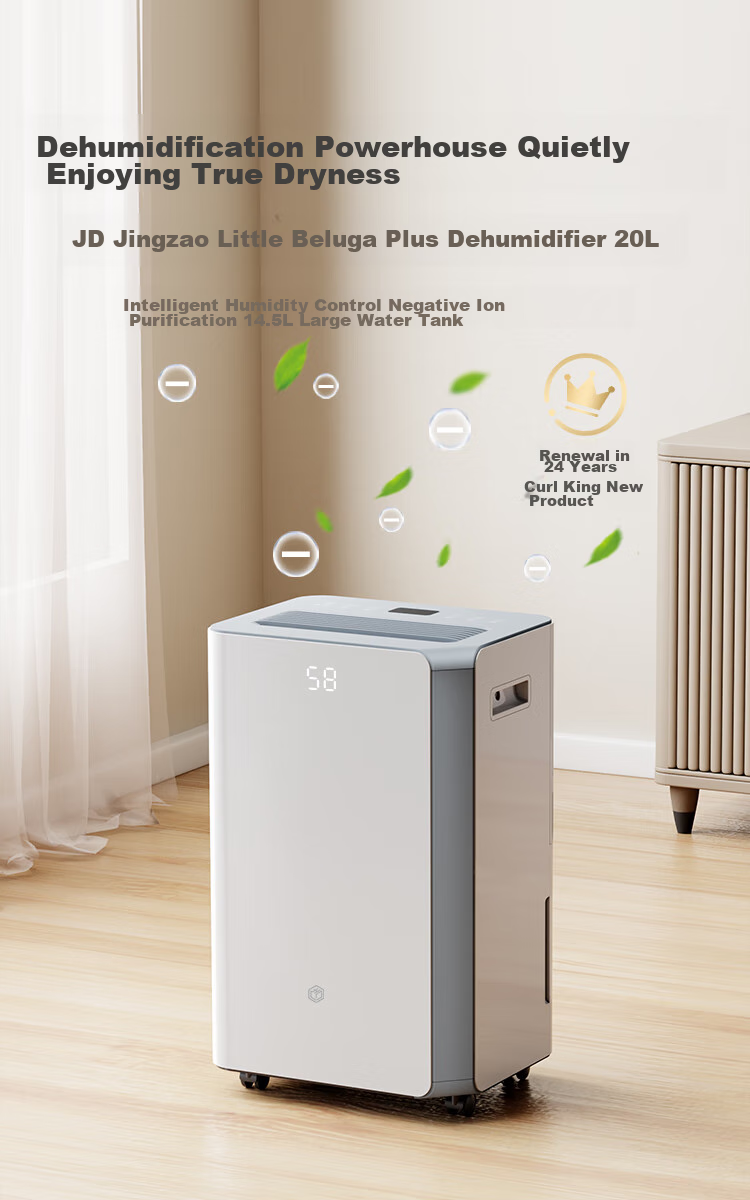 JD Original Dehumidifier for Home Use, 40L/day Dehumidification Capacity, for Basement, Bedroom, Duplex Villa, Commercial And Industrial Use, Moisture Removal, Mold Prevention, Quiet Clothes Dryer 1