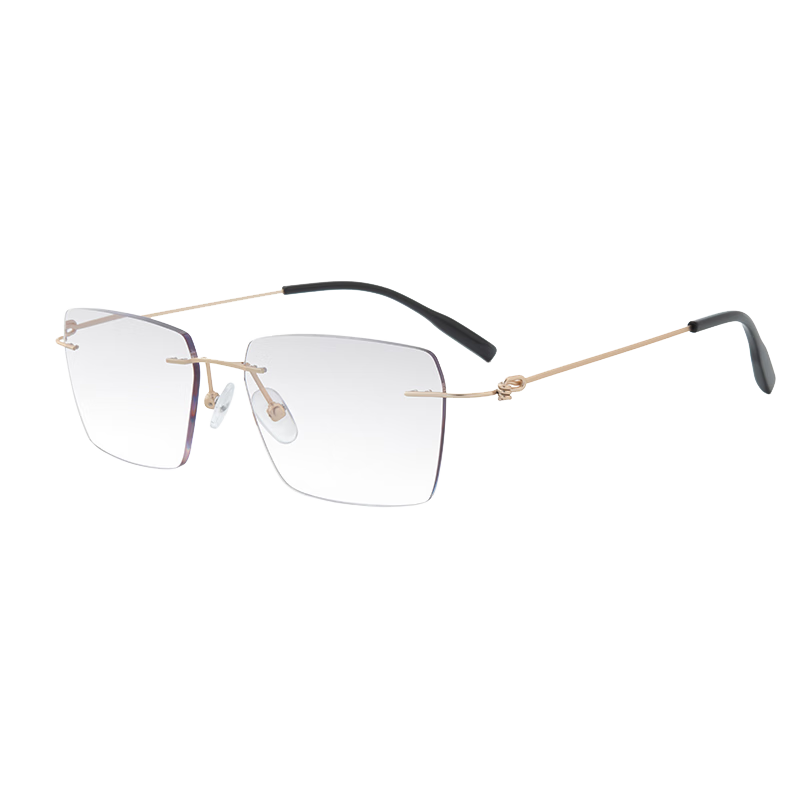 Fushikang Frameless High-Definition Anti-Blue Light Reading Glasses Ultra-Light Presbyopic Glasses for Men F9901 +200 Degrees
