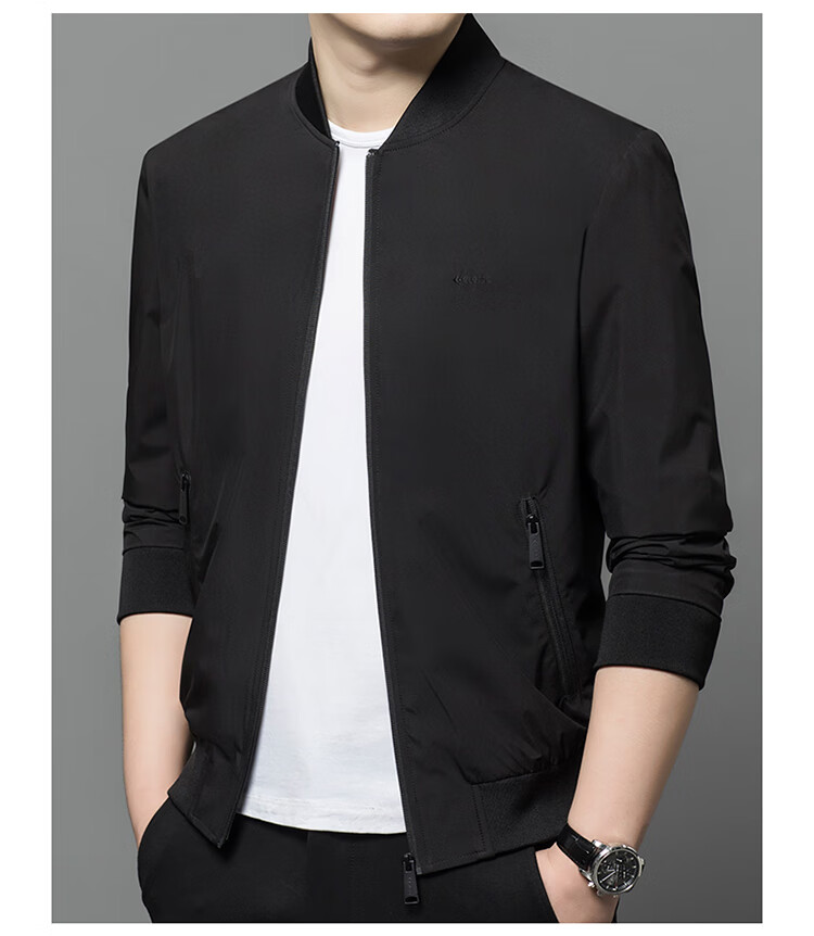 Edenbo Autumn Winter Casual Jacket Baseball Collar Business Commuter Coat Men Navy Blue 170/88A (L) 11