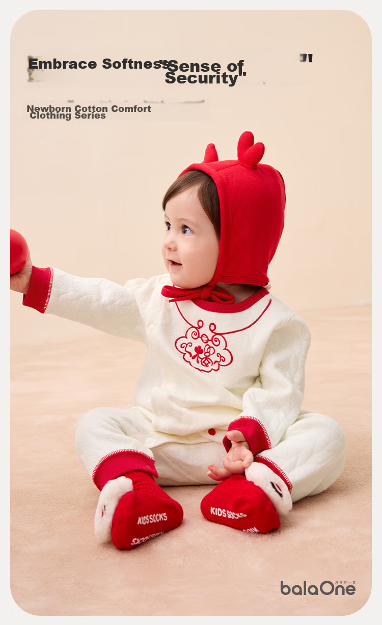 BALABALA Children's Clothing, Baby Romper, Newborn Full Moon Crawling Suit, Padded Thickened Cute Onesie for Boys And Girls 2