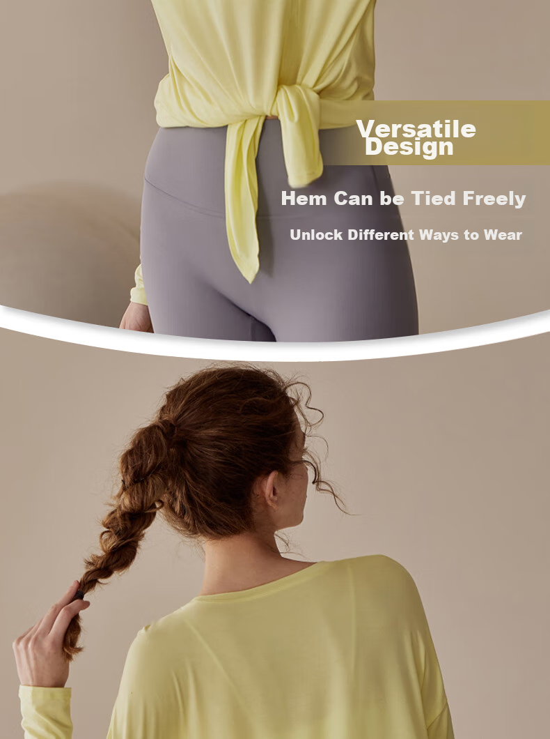XUEXIMAN Yoga Long-Sleeve Top for Women, Elegant And Slimming Athletic Wear for Running, Fitness, Summer Pilates 6