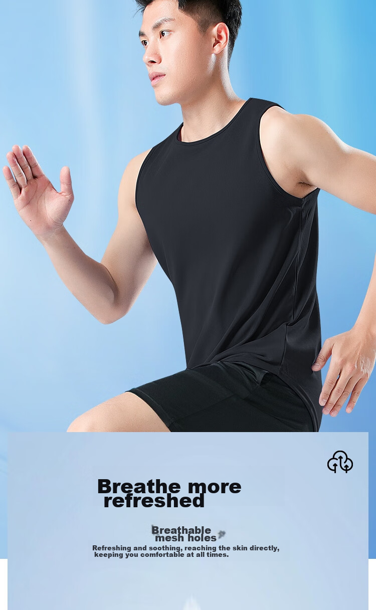 Fandimu Men's Sports Tank Top, Loose-Fitting Quick-Dry Breathable Basketball Tennis Running Comprehensive Training Fitness Sleeveless Vest 5