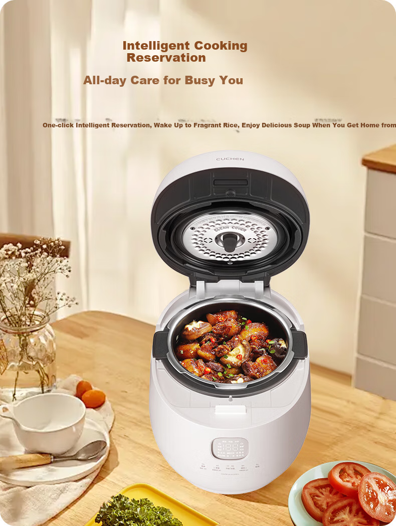CUCHEN Dual Pressure Rice Cooker, Korean Imported, 0 Coating Stainless Steel Inner Pot, 3L Capacity for Home Use, 4-5 People, IH Heating Electric Rice Cooker And Electric Pressure Cooker, Replaceable Double Inner Pots, Smart Cooker 5