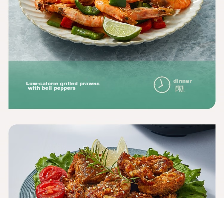 SUPOR ZMD Anxin Series, Cooking Visualization, Enjoy Delicious Food, Inner And Outer Metal Material, Steam Tender Frying, 1500W High Power, 6.0L Large Capacity, Air Fryer KJ60D76 18