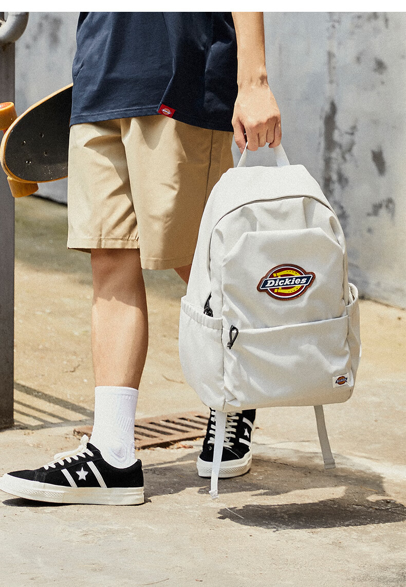 Dickies Student Backpack, Large Capacity Canvas School Bag for Middle And High School Students, Lightweight Travel Backpack with High Aesthetic Value, Beige 19