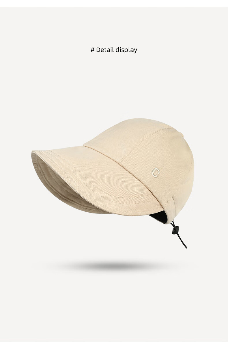CACUSS Women's Foldable Summer Fisherman Hat Outdoor Sun Protection Large Head Circumference Mountaineering Sun Hat Slim Face Black Large 13