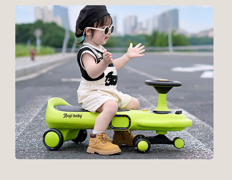 ANGI BABY Anti-Rollover Twist Car, Two-Person Children's Scooter, Front Wheel Swivel Children's Gift 3