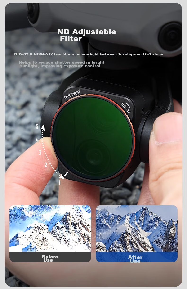 NEEWER Filter Kit for DJI Air 3 Drone: UV/CPL/ND8/ND16/ND32/ND64 Protective Neutral Density Filters ND Filters for Landscape Photography 4