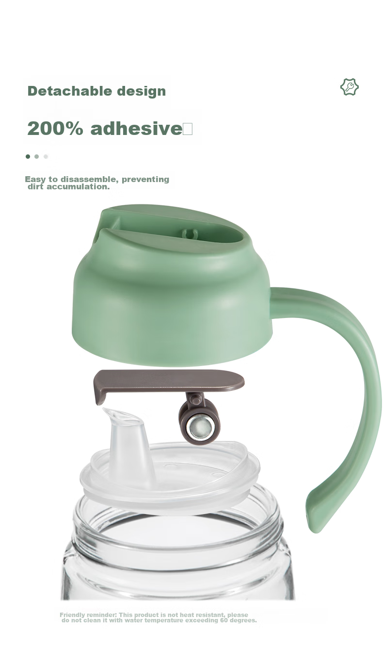 Chuida Huang Kitchen Household Glass Oil Dispenser Transparent High Borosilicate Glass Oil Bottle 600ML 9