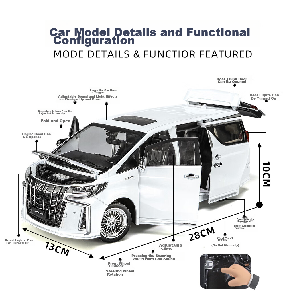 Heimanba Erfa Black 1:18 Business Car Model, Realistic Alloy Children's Toy Car, Model Toy Decoration, Toy Vehicle 4