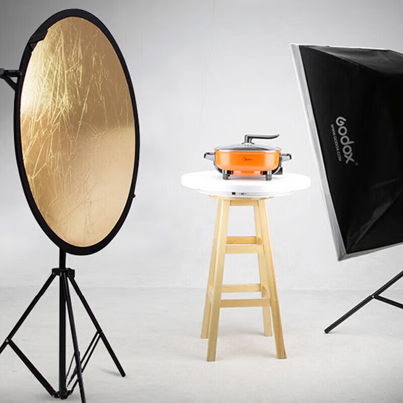 Godox 2-in-1 60CM Reflector Gold Silver Fill Light Folding Light Block Soft Light Outdoor Sunshade Portrait ID Reflector Portable Fill Light 60cm