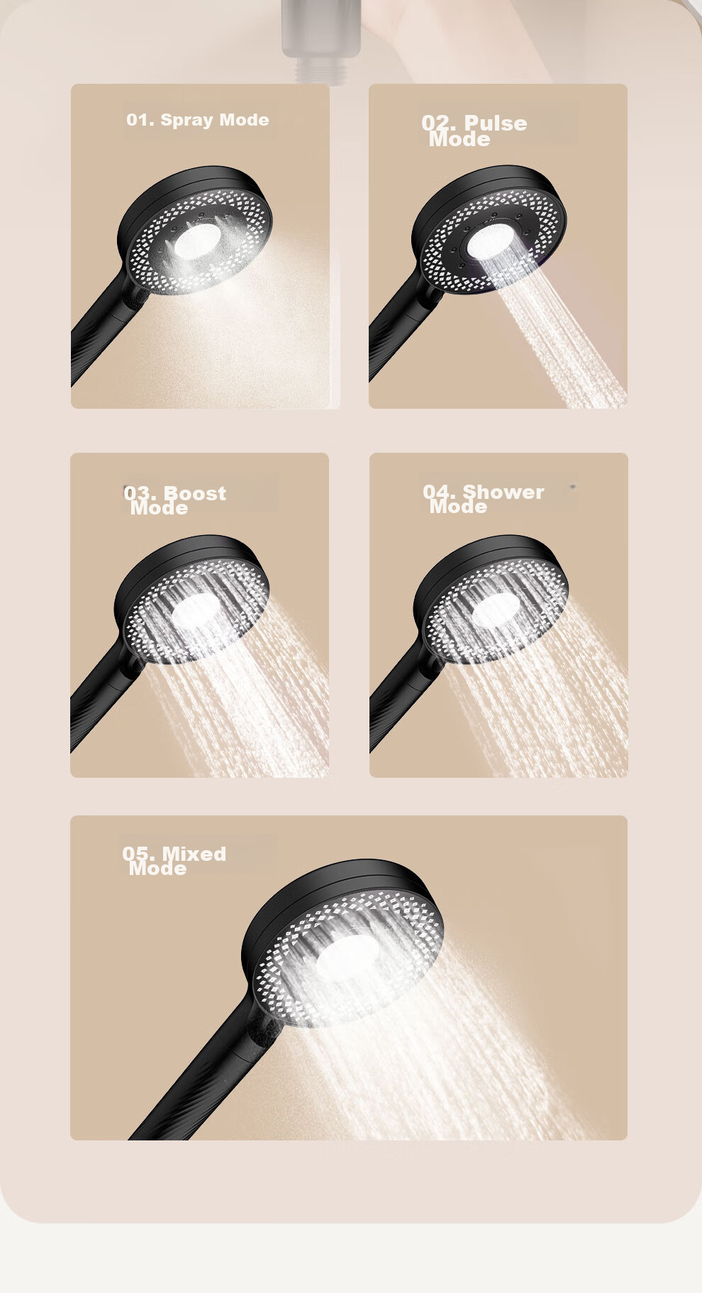 DU PONT Fortune Global 500 Company High-Pressure Shower Head, Single-Head High-Pressure Handheld Shower Head, Pressurized Shower Head 5