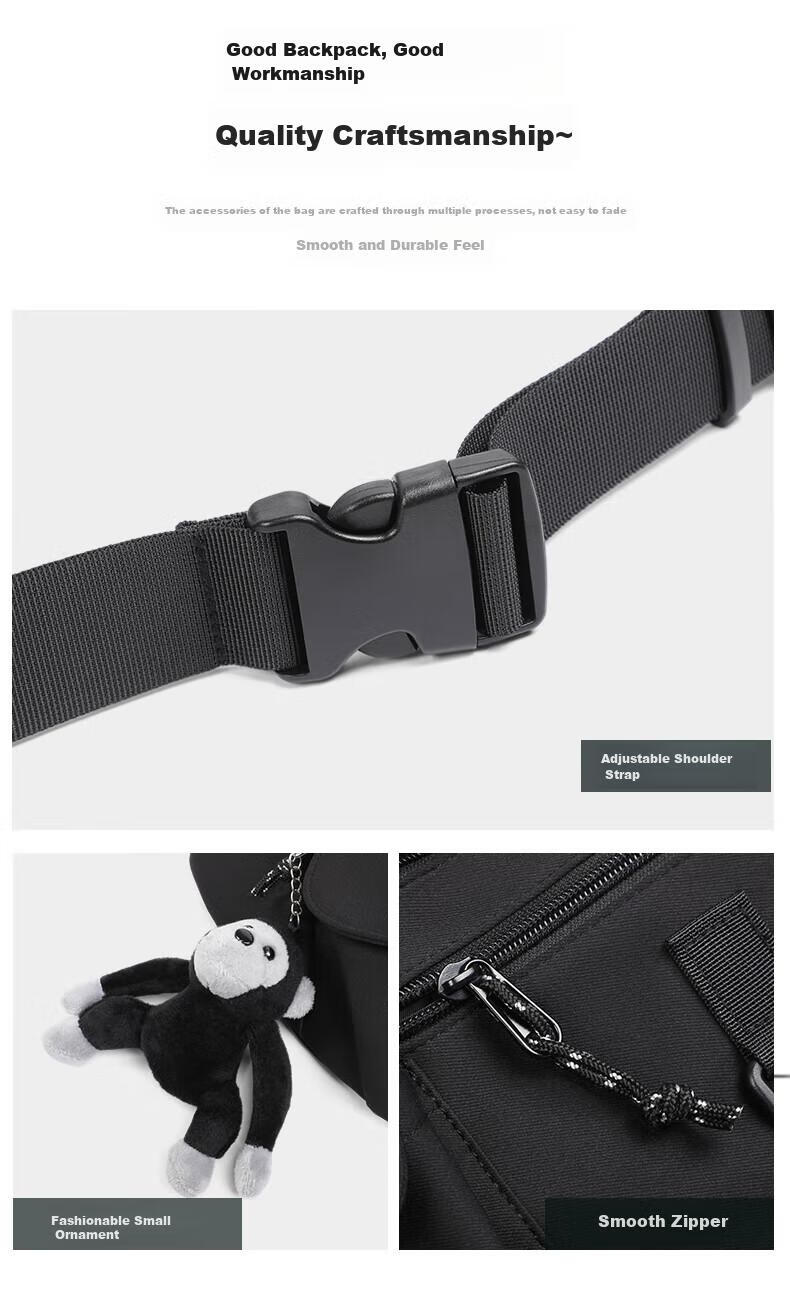 Viney Crossbody Bag for Men And Women, Cycling Japanese-Style Shoulder Bag, Large Capacity Phone Bag, Casual Waist Pack, Chest Bag, Trendy Men's Bag, Sports Nylon Canvas Women's Bag, Fashionable Travel Functional Chest Pack, Commuter Light Luxury Business Bag 8
