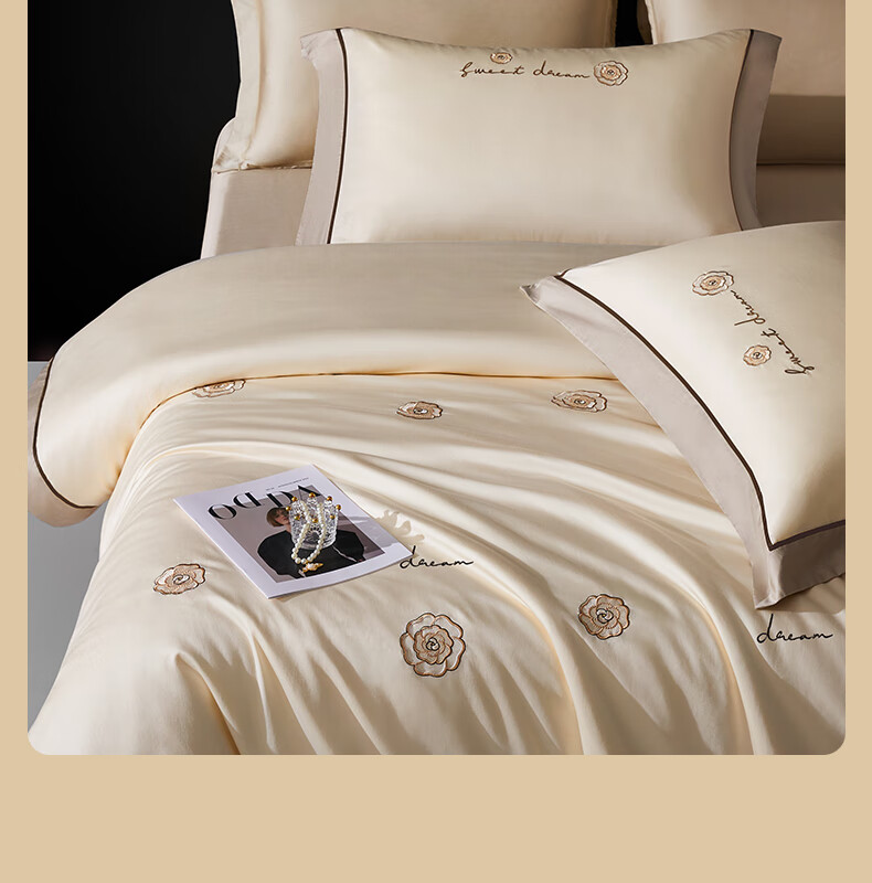 BEYOND Home Textiles 100-Piece Xinjiang Long-Staple Cotton Luxury Light Luxury Pure Cotton Bedding Set, Evening Breeze Style, 180cm Home Living Room 8