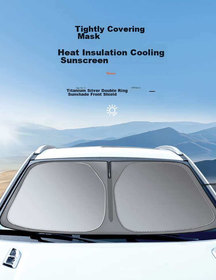 CarSetCity Car Sunshade, Front Windshield Sunshade, Sun Umbrella, Sun Visor, Titanium Silver Heat Insulation Cover for Summer, Sun Protection And Heat Insulatio 1