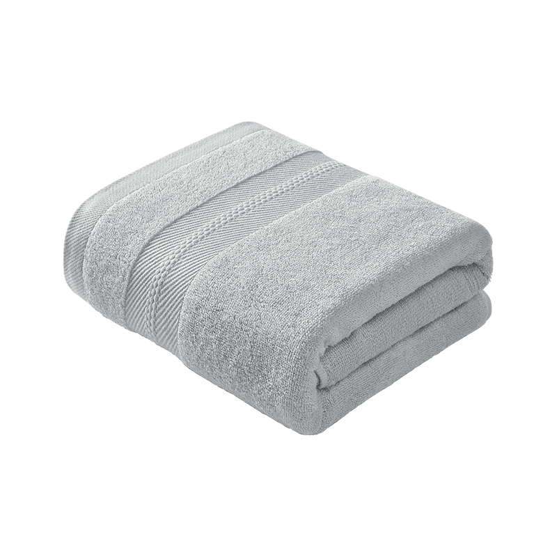 Grace Cotton Bath Towel, 7A Antibacterial, Light Gray, 350g, Thickened, Skin-Friendly, Soft, Absorbent, Quick-Drying, Adult Large Bath Towel for Men And Wome