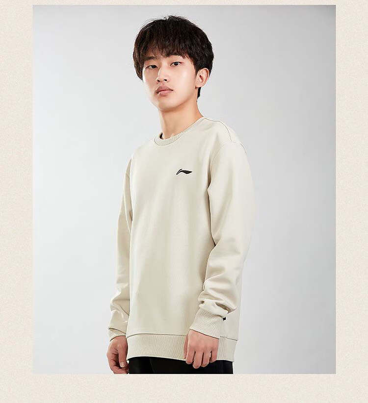 Li-Ning Men's Versatile Sweatshirt, Comfortable Pullover Round Neck Long-Sleeve Casual Sports Top Sweatshirt for Me 6