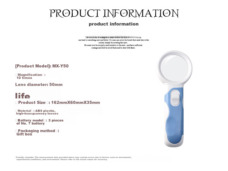 MIXOUT Handheld High-Definition Reading Magnifier with 5x Magnification, 90mm Large Aperture, Clear View, And LED Light 2