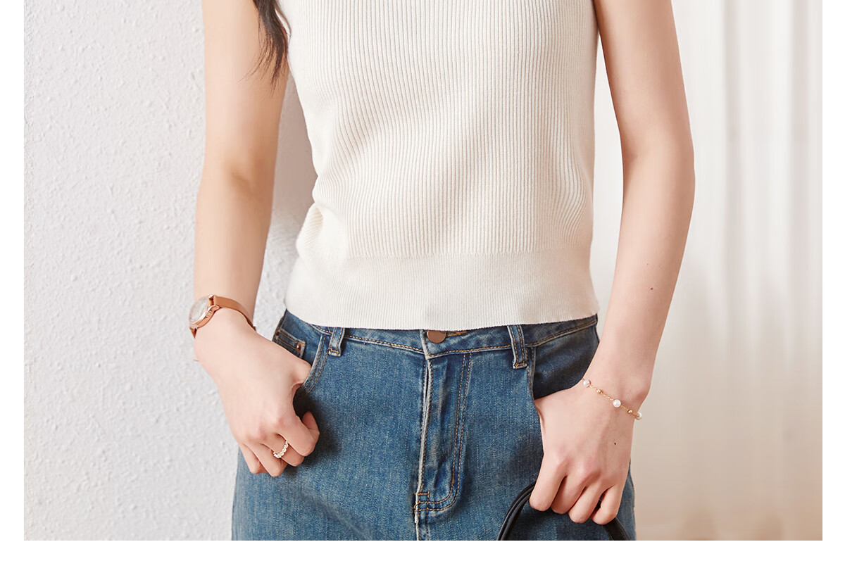 Chushen Spring And Summer Knitted Vest for Women, Simple And Versatile, Large U-Neck Design, Fashionable Inner And Outer Wear Top S62T294 14