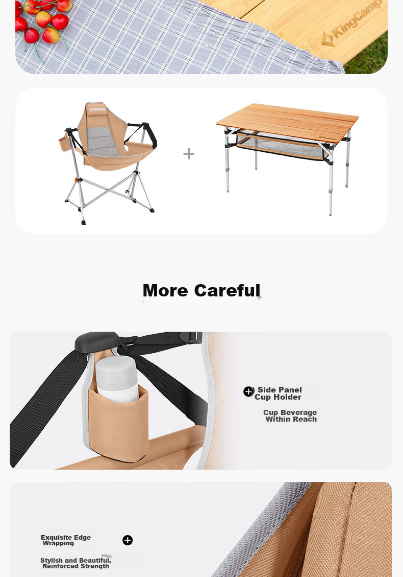 KingCamp Folding Chair, Outdoor Chair, Rocking Chair, Indoor Chair, Cradle Chair, Hanging Chair, Swing Chair, Aluminum Alloy Chair, KC2227, Khaki Color 19