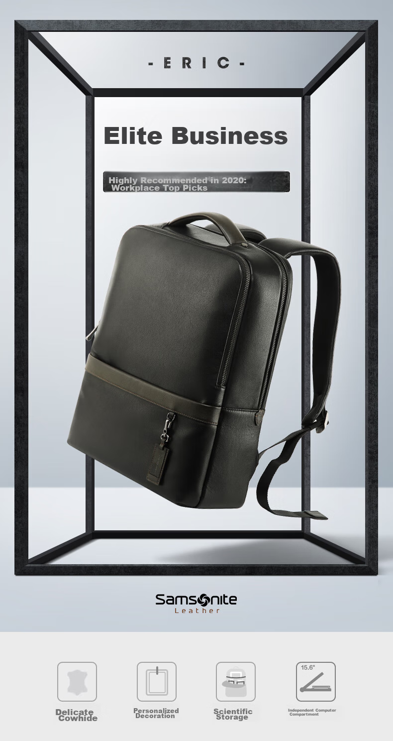 Xinxiuli Laptop Bag, New Cowhide Men's Bag, Men's Backpack, Fashionable Backpack, Black/brown, 14 Inches, BC9*09010 2