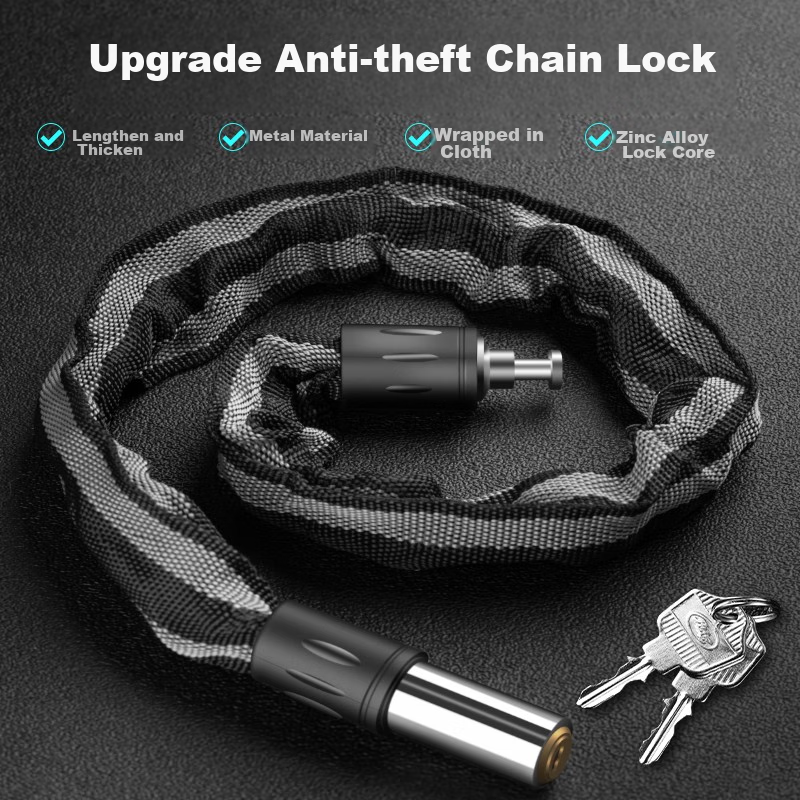 Move Iron Mountain Bike Chain Lock, Electric Bicycle Chain Lock, Bicycle Motorcycle Lock, Bicycle Lock, Anti-Theft Lock Accessory [0.6 Meters]