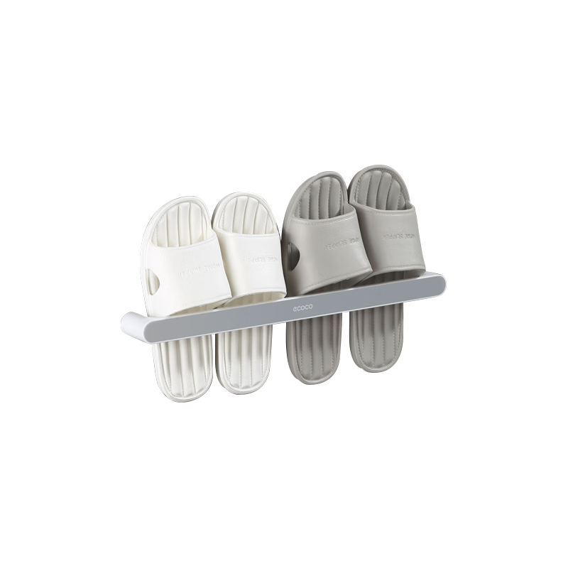 Ecoco Bathroom Slipper Rack, Toilet Storage Shelf, Shoe Organizer, Door-Mounted Draining Storage Solution E1911 Gray