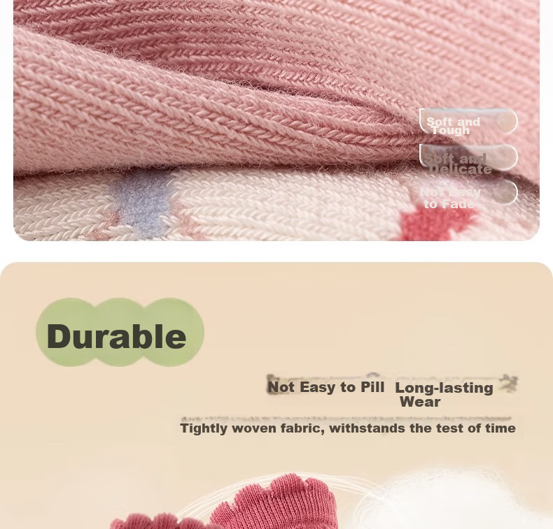 Niduoxiong Children's Socks, Autumn And Winter Class A Cotton Socks, Girls' Socks, Seamless Children's Socks, Cute Baby Socks, Breathable for Winter 4