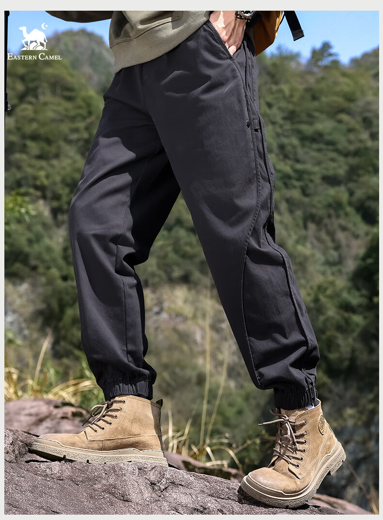 EASTERN CAMEL Casual Pants for Men, Spring And Summer Outdoor Sports Versatile Casual Tapered Cargo Pants Long Trousers, Khaki, L 11
