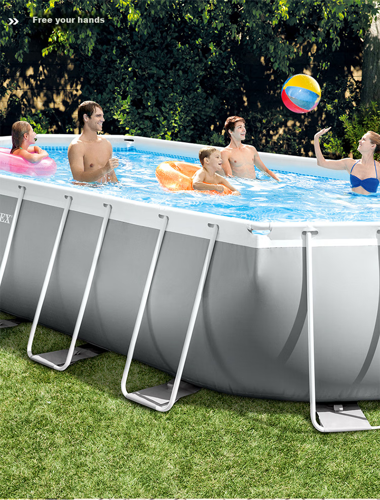 INTEX Raised And Thickened Square Frame Pool Toy, Foldable Family Frame, 28271 13