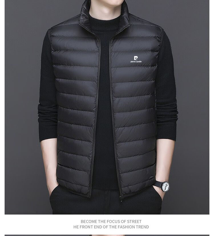 Pierre Cardin Men's Lightweight Down Vest Autumn Winter Casual Outdoor Sports Loose Fit Jacket Black XL 1