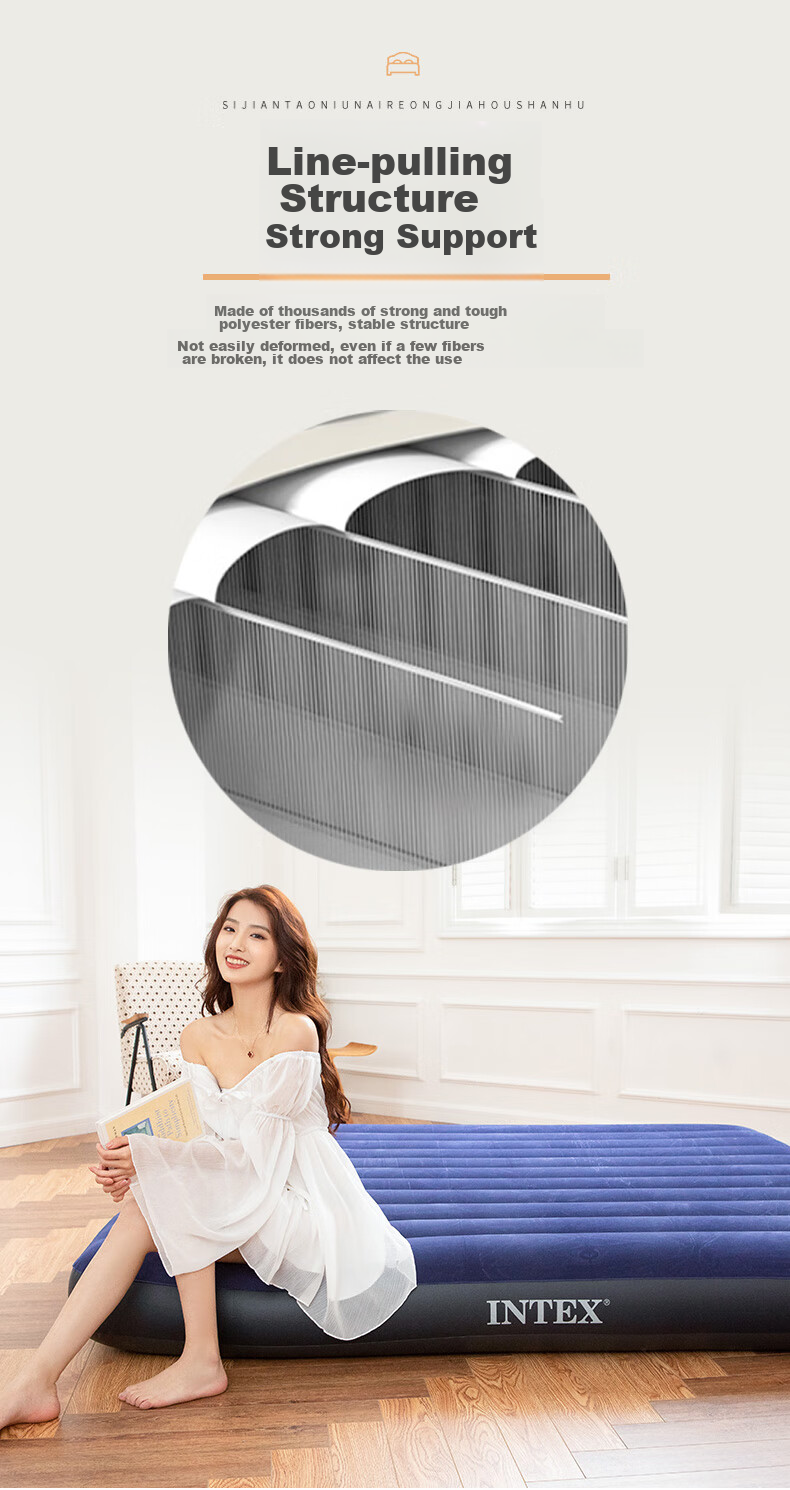 INTEX Inflatable Bed Tent, Outdoor Camping Double Air Mattress, Home Nap Folding Bed, 64755 4