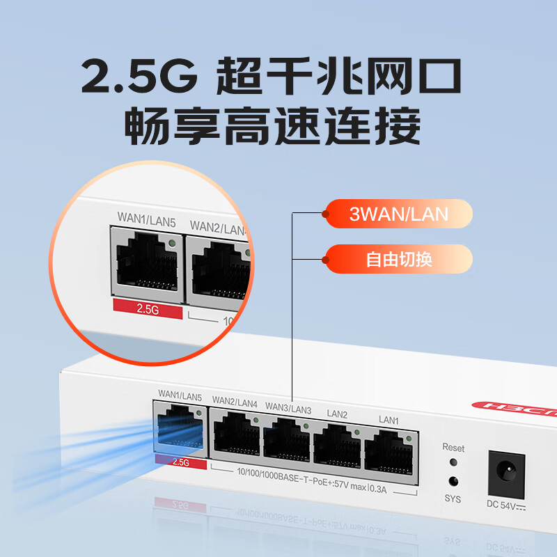 H3C Whole-Home WiFi Kit 5G Distributed Enterprise-Grade Gigabit Network Coverage for Large Office IoT 600㎡ 4x 3000M Ceiling APs + 5-Port POE Controller