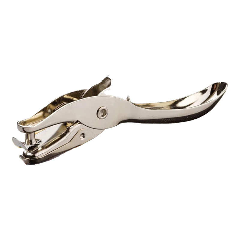 Deli Super Popular Loose-leaf Hole Puncher Handheld All-metal Single Hole Small A4 Paper Punch Silver 0114