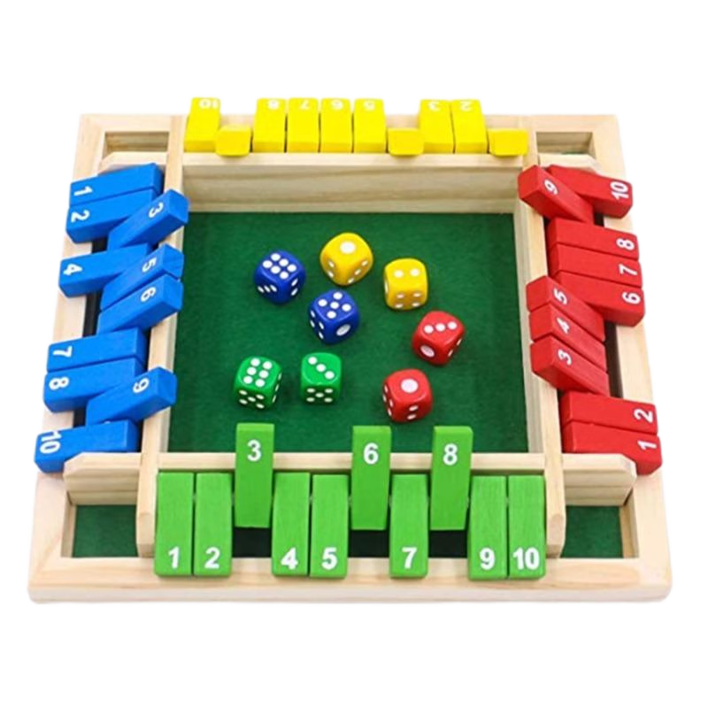 JEPPE Four-Sided Number Flip Board Game Children's Educational Math Toy Family Table Game Puzzle Gift for Boys and Girls Birthday