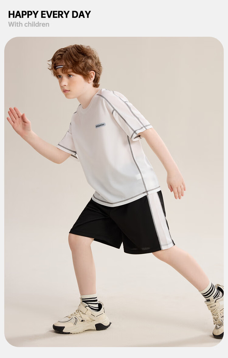 ASK JUNIOR Boys' Sports Set Summer Children's Lightweight Quick-Dry T-Shirt + Shorts Two-Piece Tennis Outfit for Older Kids 150 6