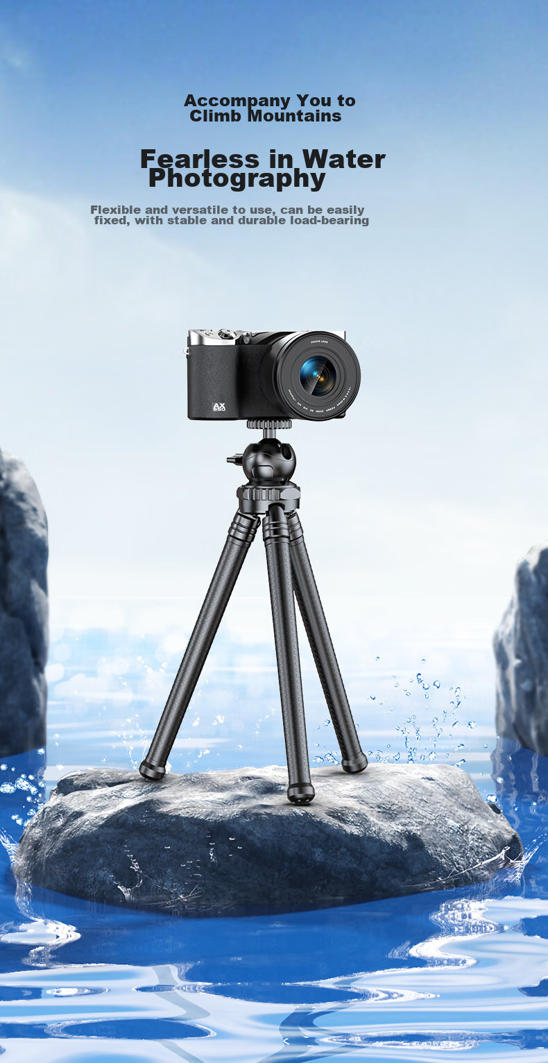 JIAHUACAI Multifunctional Versatile Octopus Tripod for Smartphones, Mirrorless Cameras, And DSLR Cameras, Suitable for Outdoor Selfies, Vlogging, Video Recording, Desktop Live Streaming, Mini Foldable Versatile Desig 8