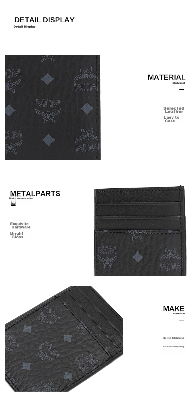 MCM [Brand Original Box] Mini Card Holder Wallet Couple Style, Cognac Color, Gift 7