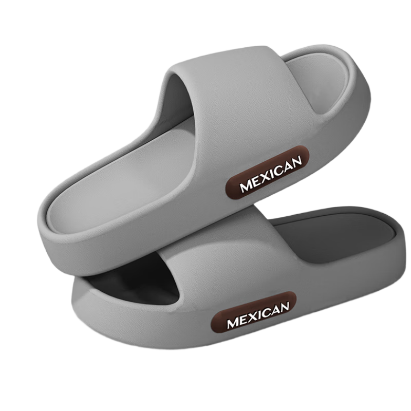 MEXICAN Slippers for Men And Women, EVA Home Use Sandals, Summer Outdoor Wear, Shower Non-Slip Bathroom Indoor Couple Quiet Gray 40-41