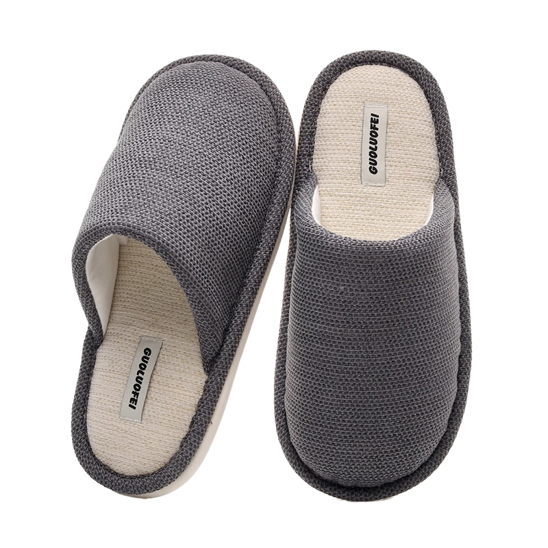 GUOLUOFEI Japanese-Style Slippers for Men And Women, Spring And Summer Home Couple Indoor Sweat-Absorbing Non-Slip Closed-Toe Slippers, Orange, Size 40-41